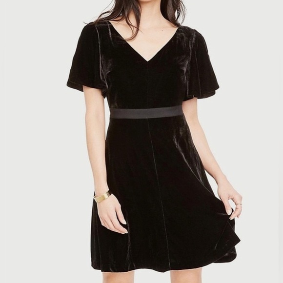 Ann Taylor Dresses & Skirts - Ann Taylor Black Velvet Dress NWT size 8 petite